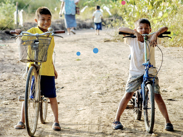 Children on bicycles