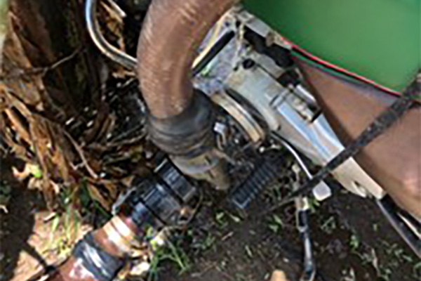 Side view of pump on motorcycle
