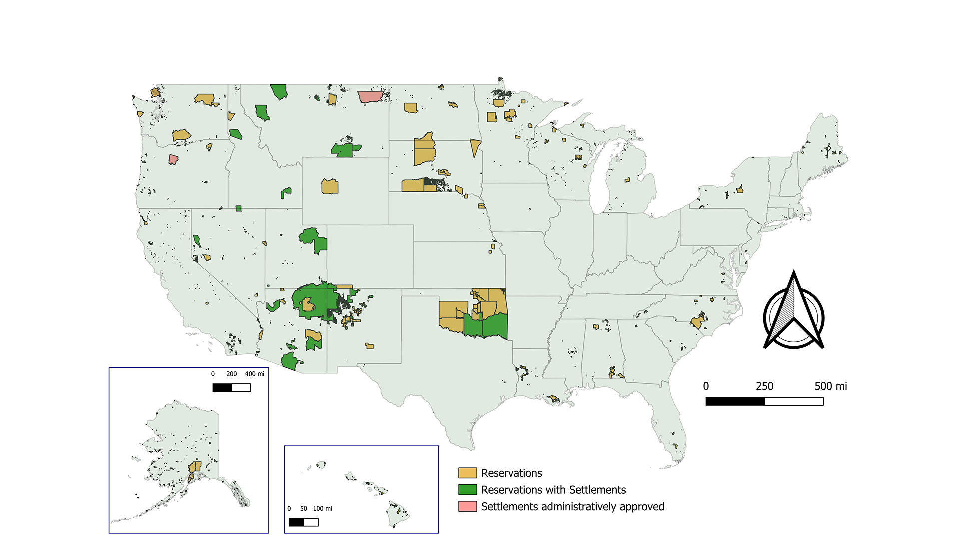 Map of US Tribal Reservations