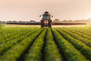 Equipment working in agriculture field