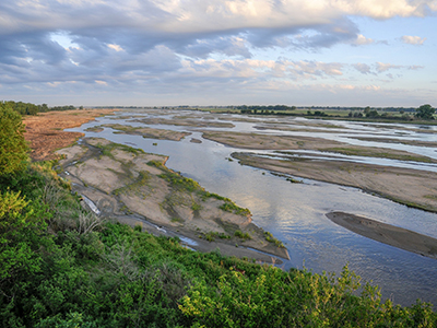 Aerial view of river