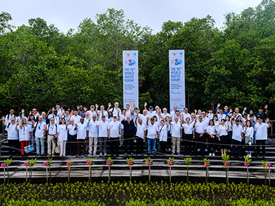 Large group standing outdoors