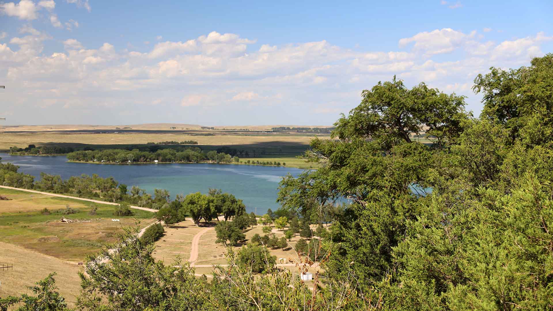 Lake overlook from distance