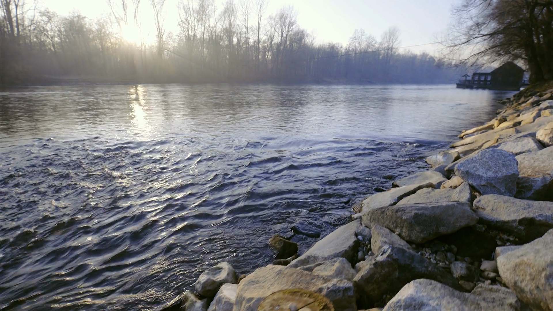 Stream with running water