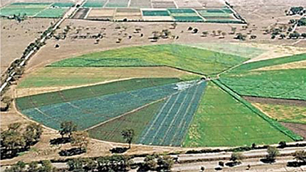 center pivot irrigation aerial