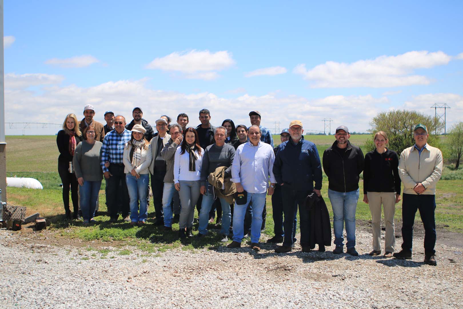 Large group of people standing outside