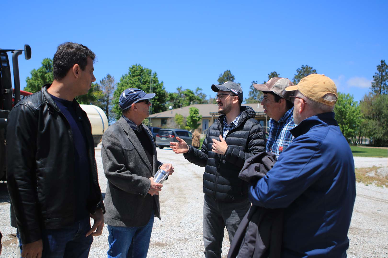 Small group talking outdoors